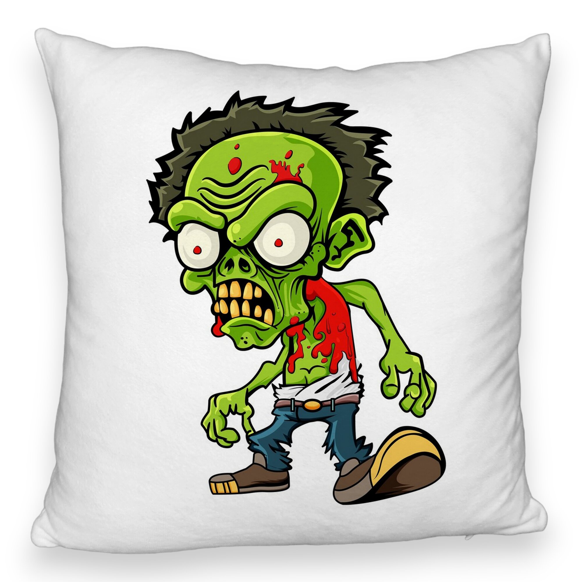 Perna Decorativa Fluffy, Model Zombie, 40x40 cm, Alba, Husa Detasabila, Burduf 5 Perna Decorativa Fluffy