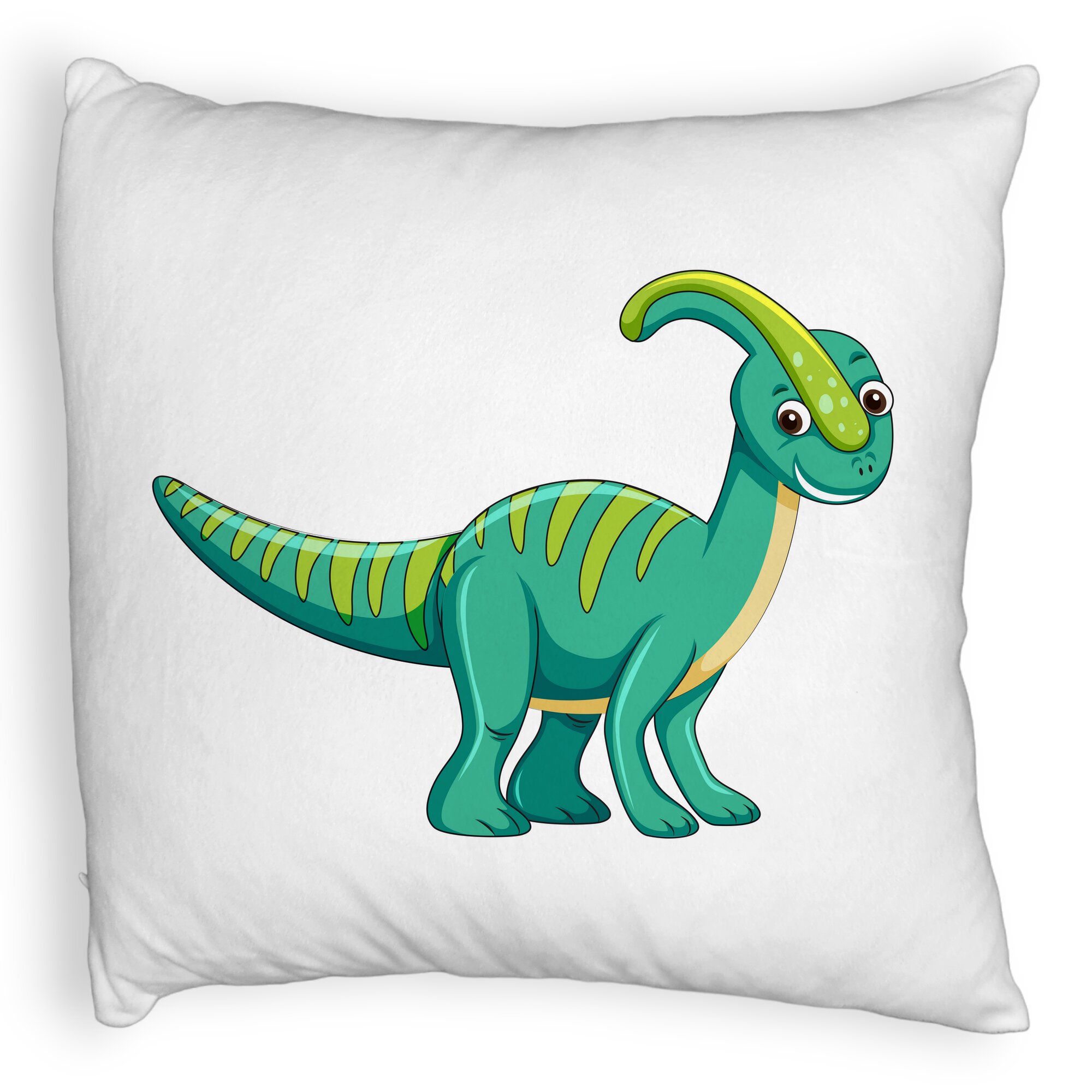 Perna Decorativa Fluffy, Model copii Dinozaur Verde, 40x40 cm, Alba, Husa Detasabila, Burduf 6 Model copii Dinozaur Verde