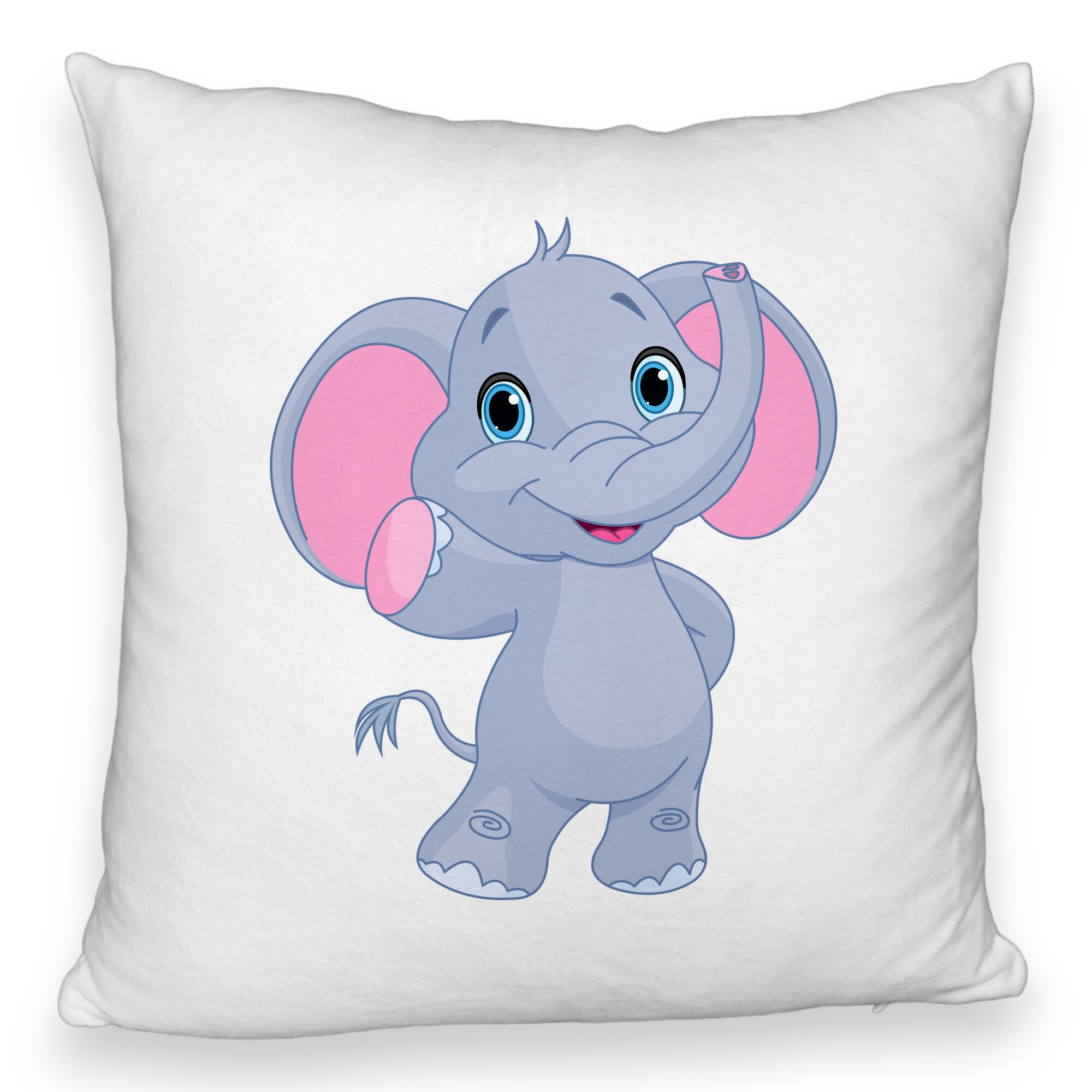 Perna Decorativa Fluffy, Model copii Elefant, 40x40 cm, Alba, Husa Detasabila, Burduf 5 Perna Decorativa Fluffy
