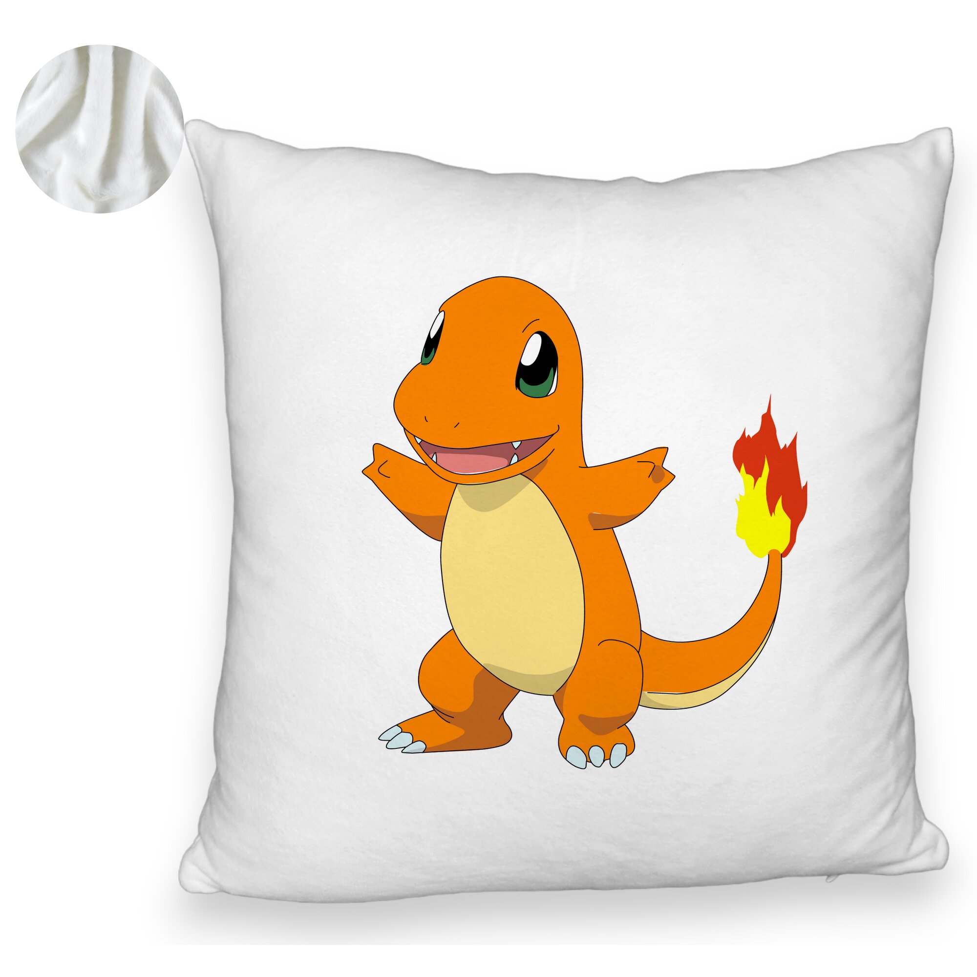 Perna Decorativa Fluffy, Model copii Fire Lizard, 40x40 cm, Alba, Husa Detasabila, Burduf 6 Model copii Fire Lizard