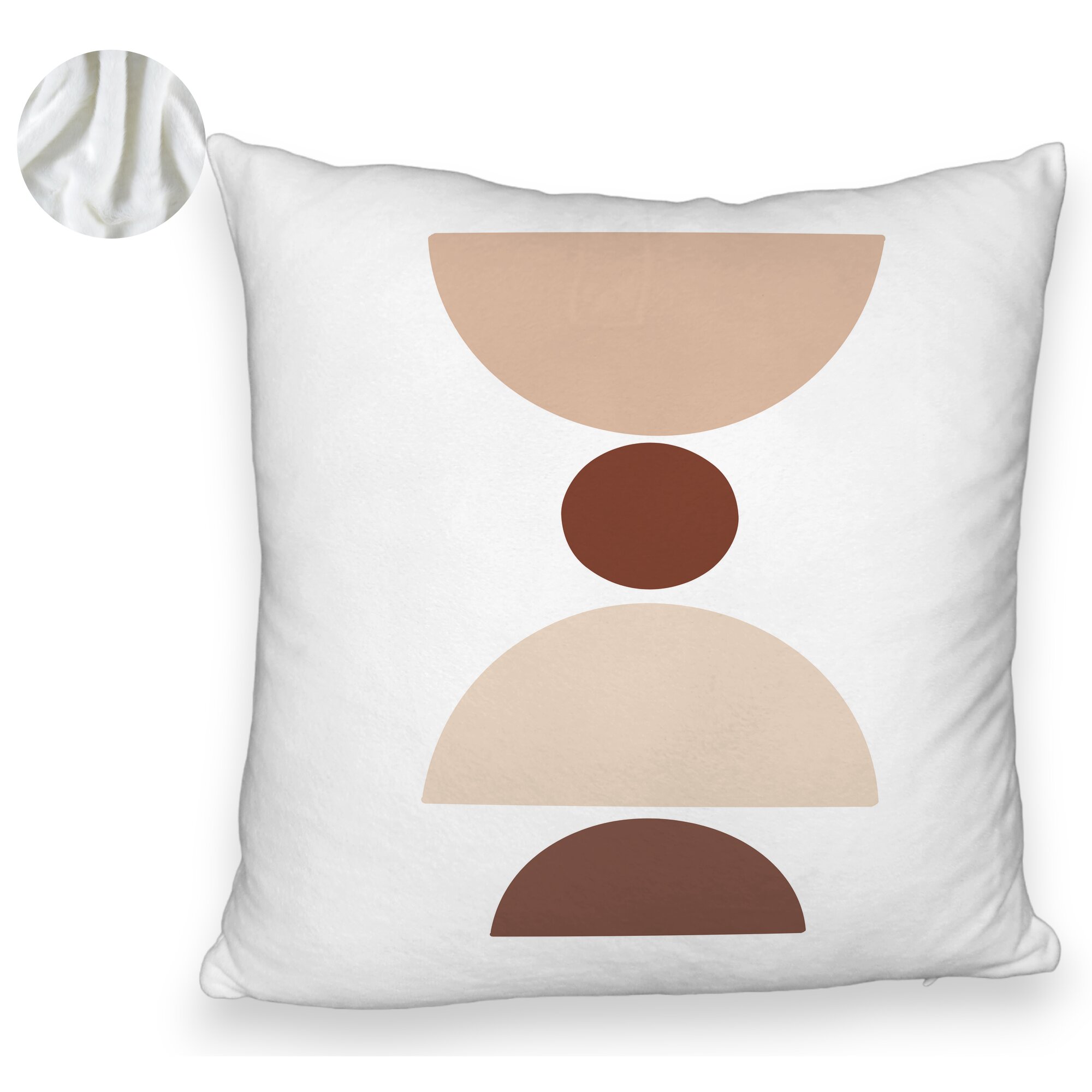 Perna Decorativa Fluffy, Model cu Model Abstract Creativ 4, 40x40 cm, Alba, Husa Detasabila, Burduf 6 Model cu Model Abstract Creativ 4