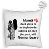 Perna Decorativa Fluffy, Model pentru Mama 1, 40x40 cm, Alba, Husa Detasabila, Burduf 8 Model pentru Mama 1