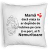 Perna Decorativa Fluffy, Model pentru Mama 10,40x40 cm, Alba, Husa Detasabila, Burduf 7 Perna Decorativa Fluffy