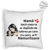 Perna Decorativa Fluffy, Model pentru Mama 11, 40x40 cm, Alba, Husa Detasabila, Burduf 8 Model pentru Mama 11