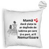 Perna Decorativa Fluffy, Model pentru Mama 3, 40x40 cm, Alba, Husa Detasabila, Burduf 8 Model pentru Mama 3