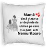 Perna Decorativa Fluffy, Model pentru Mama 3, 40x40 cm, Alba, Husa Detasabila, Burduf 7 Perna Decorativa Fluffy