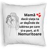 Perna Decorativa Fluffy, Model pentru Mama 4, 40x40 cm, Alba, Husa Detasabila, Burduf 7 Perna Decorativa Fluffy