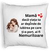 Perna Decorativa Fluffy, Model pentru Mama 6, 40x40 cm, Alba, Husa Detasabila, Burduf 7 Perna Decorativa Fluffy