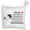 Perna Decorativa Fluffy, Model pentru Mama 9, 40x40 cm, Alba, Husa Detasabila, Burduf 8 Model pentru Mama 9