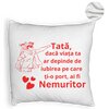 Perna Decorativa Fluffy, Model pentru Tata 11, 40x40 cm, Alba, Husa Detasabila, Burduf 8 Model pentru Tata 11