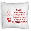 Perna Decorativa Fluffy, Model pentru Tata 2, 40x40 cm, Alba, Husa Detasabila, Burduf 7 Perna Decorativa Fluffy