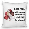 Perna Decorativa Fluffy, Sora mea 1, 40x40 cm, Alba, Husa Detasabila, Burduf 4 Perna Decorativa Fluffy