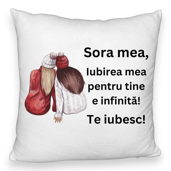 Perna Decorativa Fluffy, Sora mea 1, 40x40 cm, Alba, Husa Detasabila, Burduf 3 Perna Decorativa Fluffy