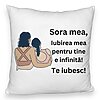 Perna Decorativa Fluffy, Sora mea 12, 40x40 cm, Alba, Husa Detasabila, Burduf 4 Perna Decorativa Fluffy