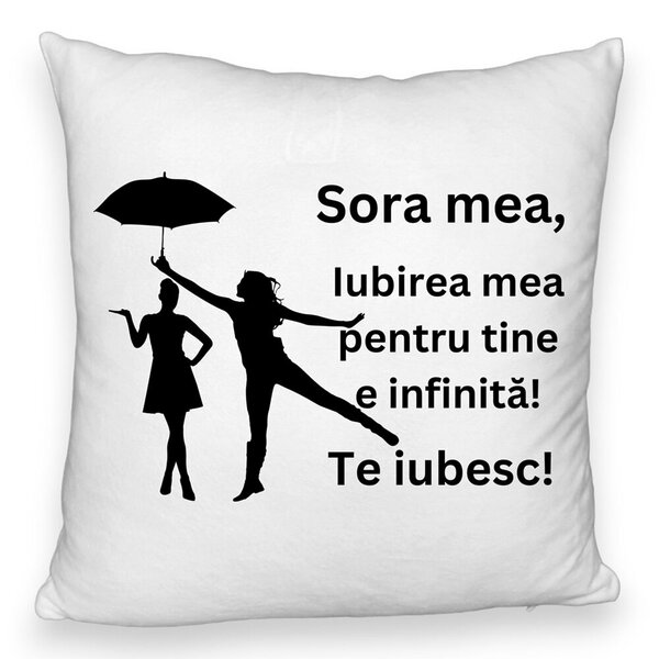 Perna Decorativa Fluffy, Sora mea 2, 40x40 cm, Alba, Husa Detasabila, Burduf 3 Perna Decorativa Fluffy