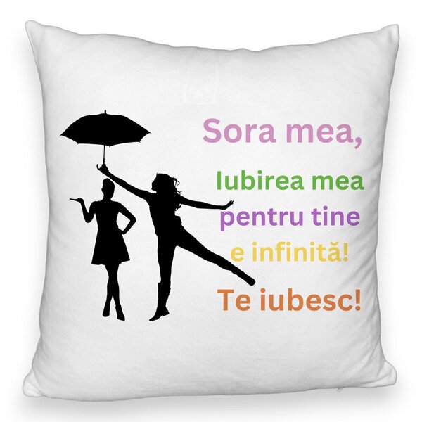 Perna Decorativa Fluffy, Sora mea 3, 40x40 cm, Alba, Husa Detasabila, Burduf 3 Perna Decorativa Fluffy