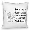 Perna Decorativa Fluffy, Sora mea 5, 40x40 cm, Alba, Husa Detasabila, Burduf 4 Perna Decorativa Fluffy