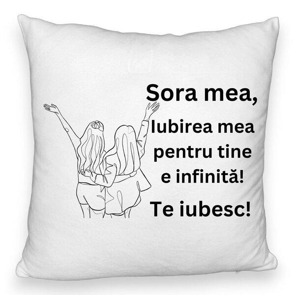 Perna Decorativa Fluffy, Sora mea 5, 40x40 cm, Alba, Husa Detasabila, Burduf 3 Perna Decorativa Fluffy
