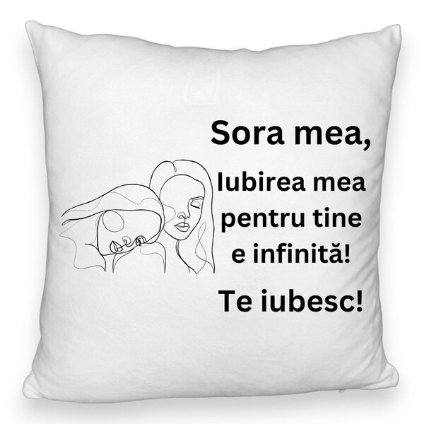 Perna Decorativa Fluffy, Sora mea 7, 40x40 cm, Alba, Husa Detasabila, Burduf 3 Perna Decorativa Fluffy