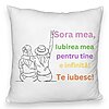 Perna Decorativa Fluffy, Sora mea 9, 40x40 cm, Alba, Husa Detasabila, Burduf 4 Perna Decorativa Fluffy