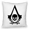 Perna Decorativa Fluffy cu Assasin's Creed Fans, 40x40 cm, Alba, Husa Detasabila, Burduf 7 Perna Decorativa Fluffy cu Assasin's Creed Fans