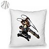 Perna Decorativa Fluffy cu Attack on Titan Eren Yeager, 40x40 cm, Alba, Husa Detasabila, Burduf 8 40x40 cm