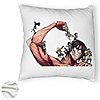Perna Decorativa Fluffy cu Attack on Titan Giant, 40x40 cm, Alba, Husa Detasabila, Burduf 8 40x40 cm