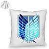 Perna Decorativa Fluffy cu Attack on Titan Symbol, 40x40 cm, Alba, Husa Detasabila, Burduf 8 40x40 cm