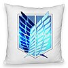 Perna Decorativa Fluffy cu Attack on Titan Symbol, 40x40 cm, Alba, Husa Detasabila, Burduf 7 Perna Decorativa Fluffy cu Attack on Titan Symbol