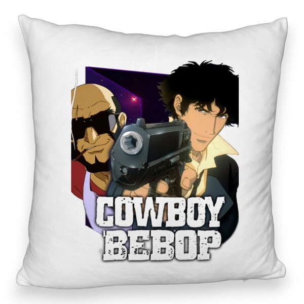 Perna Decorativa Fluffy cu Cowboy Bebop 3, 40x40 cm, Alba, Husa Detasabila, Burduf 5 Perna Decorativa Fluffy cu Cowboy Bebop 3