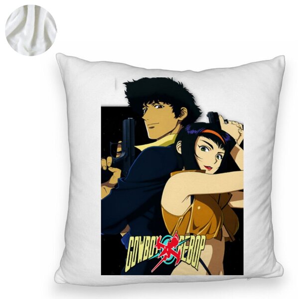 Perna Decorativa Fluffy cu Cowboy Bebop, 40x40 cm, Alba, Husa Detasabila, Burduf 6 40x40 cm