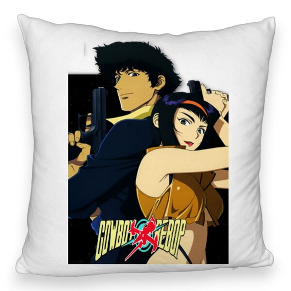 Perna Decorativa Fluffy cu Cowboy Bebop, 40x40 cm, Alba, Husa Detasabila, Burduf 5 Perna Decorativa Fluffy cu Cowboy Bebop