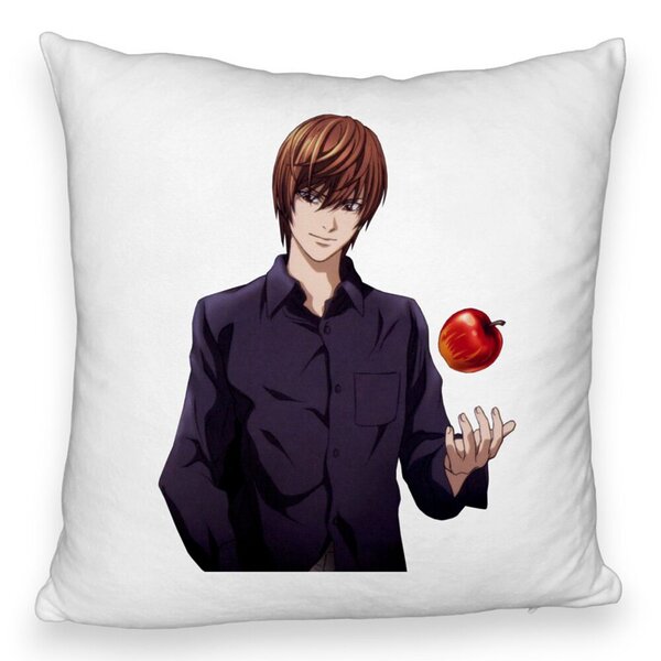 Perna Decorativa Fluffy cu Death Note SV, 40x40 cm, Alba, Husa Detasabila, Burduf 5 Perna Decorativa Fluffy cu Death Note SV