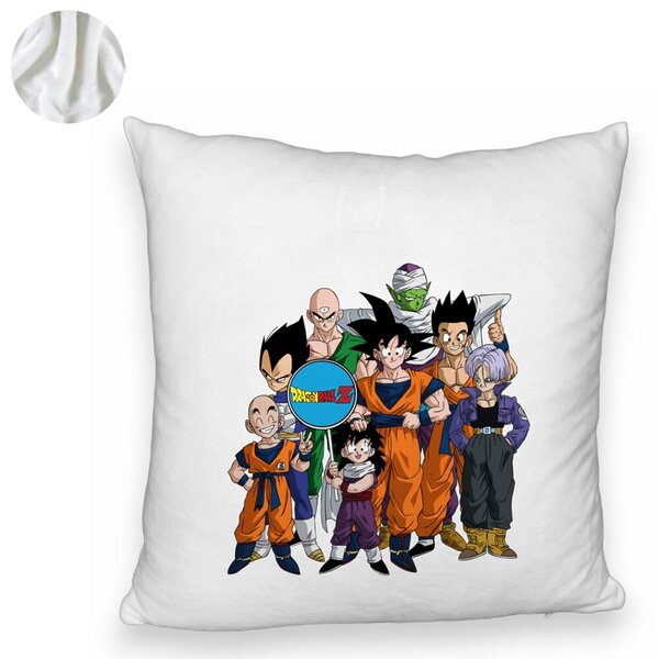 Perna Decorativa Fluffy cu Dragonball Characters 2, 40x40 cm, Alba, Husa Detasabila, Burduf 6 40x40 cm