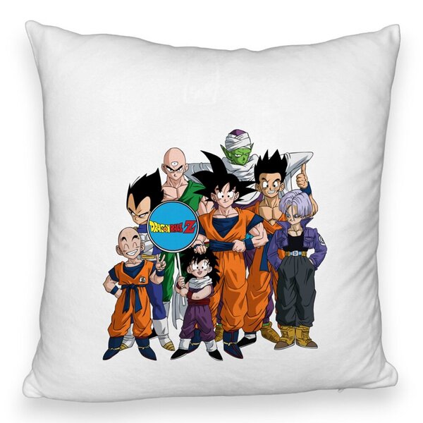 Perna Decorativa Fluffy cu Dragonball Characters 2, 40x40 cm, Alba, Husa Detasabila, Burduf 5 Perna Decorativa Fluffy cu Dragonball Characters 2