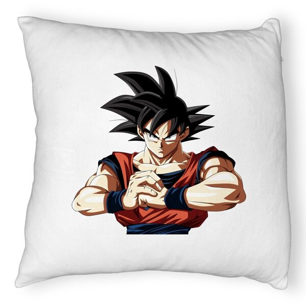 Perna Decorativa Fluffy cu Dragonball Goku 2, 40x40 cm, Alba, Husa Detasabila, Burduf 5 Perna Decorativa Fluffy cu Dragonball Goku 2