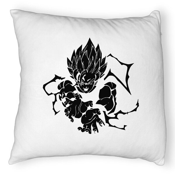Perna Decorativa Fluffy cu Dragonball Goku Black, 40x40 cm, Alba, Husa Detasabila, Burduf 5 Perna Decorativa Fluffy cu Dragonball Goku Black