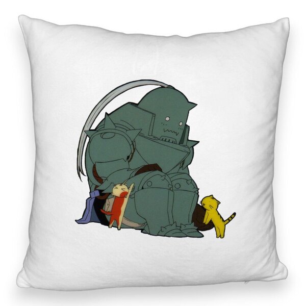 Perna Decorativa Fluffy cu Full Metal Alchemist, 40x40 cm, Alba, Husa Detasabila, Burduf 5 Perna Decorativa Fluffy cu Full Metal Alchemist