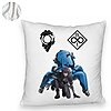 Perna Decorativa Fluffy cu Ghost in the Shell, 40x40 cm, Alba, Husa Detasabila, Burduf 8 40x40 cm