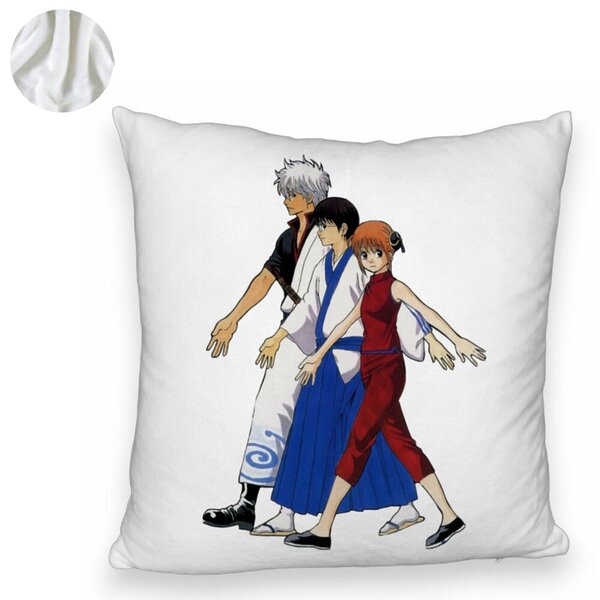 Perna Decorativa Fluffy cu Gintama, 40x40 cm, Alba, Husa Detasabila, Burduf 6 40x40 cm