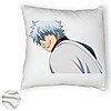 Perna Decorativa Fluffy cu Gintama Gin, 40x40 cm, Alba, Husa Detasabila, Burduf 8 40x40 cm