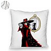 Perna Decorativa Fluffy cu Hellsing, 40x40 cm, Alba, Husa Detasabila, Burduf 8 40x40 cm