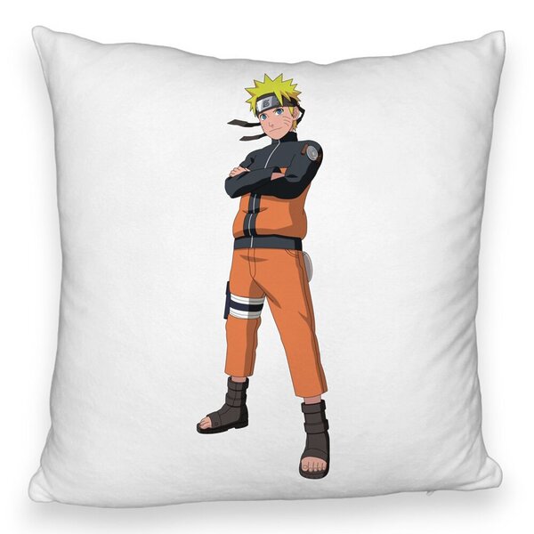Perna Decorativa Fluffy cu Naruto, 40x40 cm, Alba, Husa Detasabila, Burduf 5 Perna Decorativa Fluffy cu Naruto