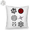 Perna Decorativa Fluffy cu Naruto symbols, 40x40 cm, Alba, Husa Detasabila, Burduf 8 40x40 cm