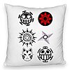 Perna Decorativa Fluffy cu Naruto symbols, 40x40 cm, Alba, Husa Detasabila, Burduf 7 Perna Decorativa Fluffy cu Naruto symbols