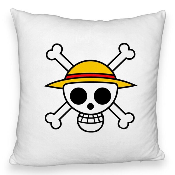 Perna Decorativa Fluffy cu One Piece, 40x40 cm, Alba, Husa Detasabila, Burduf 5 Perna Decorativa Fluffy cu One Piece