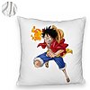 Perna Decorativa Fluffy cu One Piece Luffy, 40x40 cm, Alba, Husa Detasabila, Burduf 8 40x40 cm
