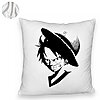 Perna Decorativa Fluffy cu One piece Luffy Black, 40x40 cm, Alba, Husa Detasabila, Burduf 8 40x40 cm
