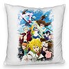 Perna Decorativa Fluffy cu Seven Deadly Sins, 40x40 cm, Alba, Husa Detasabila, Burduf 7 Perna Decorativa Fluffy cu Seven Deadly Sins