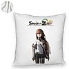 Perna Decorativa Fluffy cu Steins Gate, 40x40 cm, Alba, Husa Detasabila, Burduf 8 40x40 cm